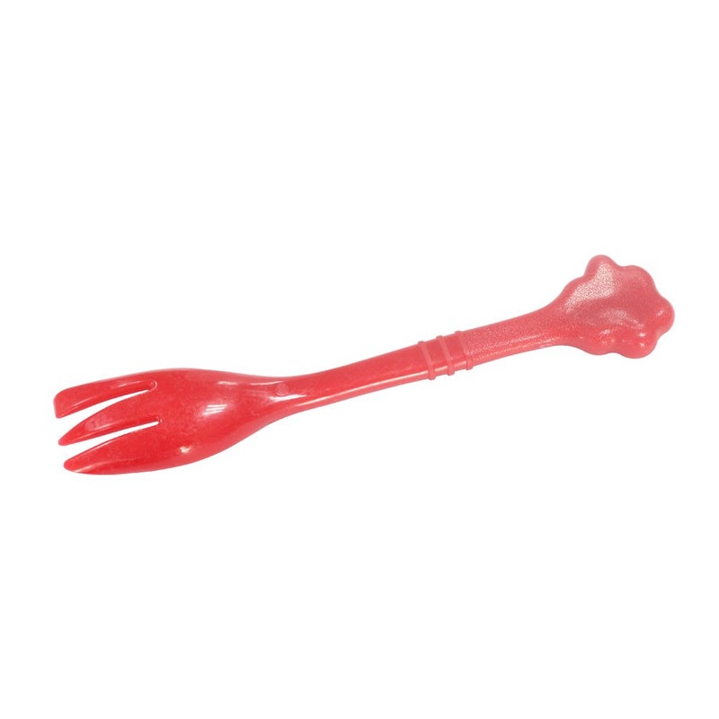 Kunhe Pet Dog Cat Feeding Scooping Can Tin Food Fork Mixing Spoon Red 7.48Inch - Image 2